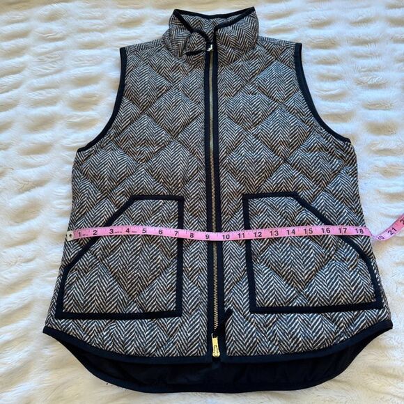 J. Crew Herringbone Excursion Quilted Full Zip Puffer Vest - Picture 13 of 15